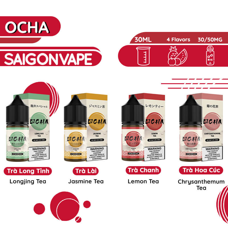 Menu Ocha Saltnic tai Pod Shop Sai Gon Vape