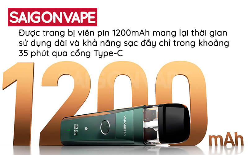 Vaporesso XROS PRO Pod co dung luong pin 1200mAh