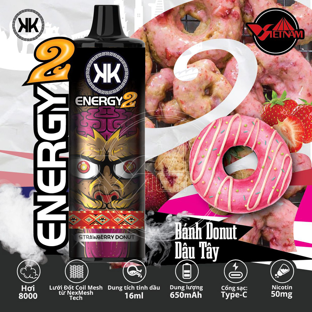 energy 8000 strawberry donut