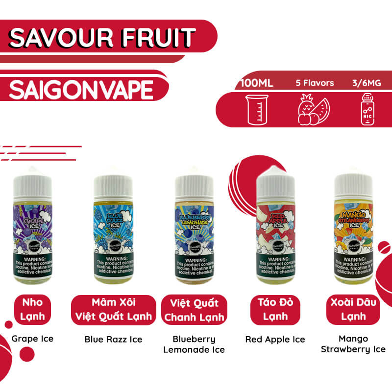 Cac huong vi cua tinh dau Vape Savor