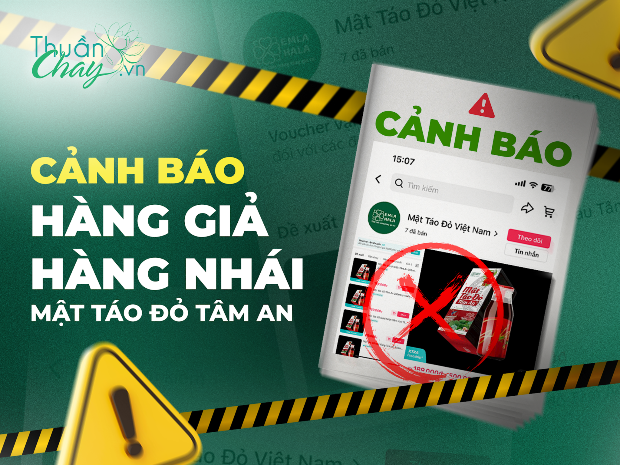 Cảnh Báo Hàng Giả Mật Táo Đỏ Tâm An. Bảo Vệ Sức Khoẻ Của Bạn - Hướng Dẫn Nhận Biết Các Đặc Điểm Hàng Thật