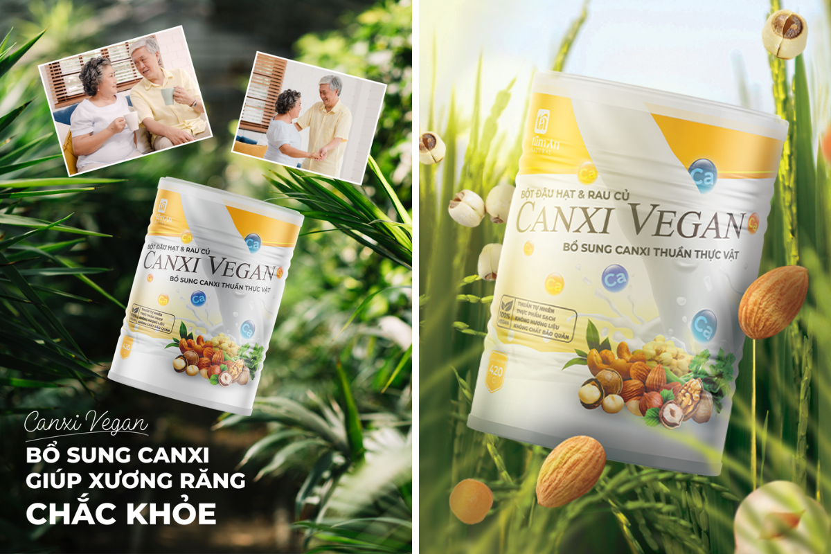 Bột đậu hạt rau củ Canxi Vegan