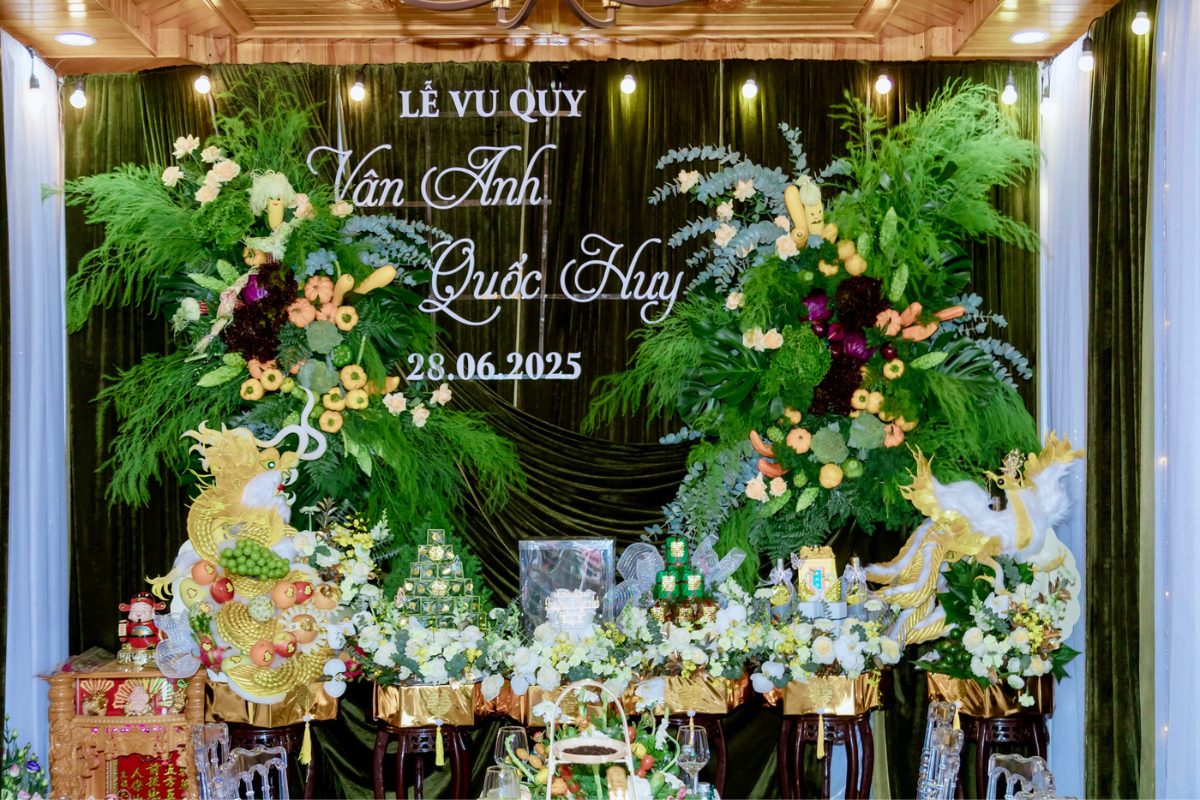 Đôi bạn trẻ gây sốt với 500kg nông sản cho bữa tiệc trọng đại