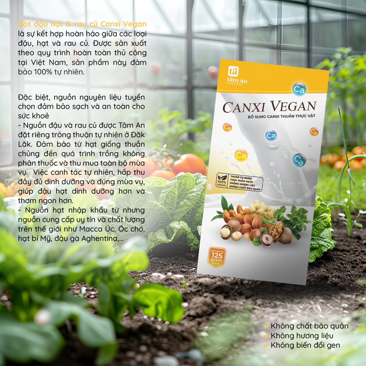 bột đậu hạt rau củ Canxi Vegan 420g