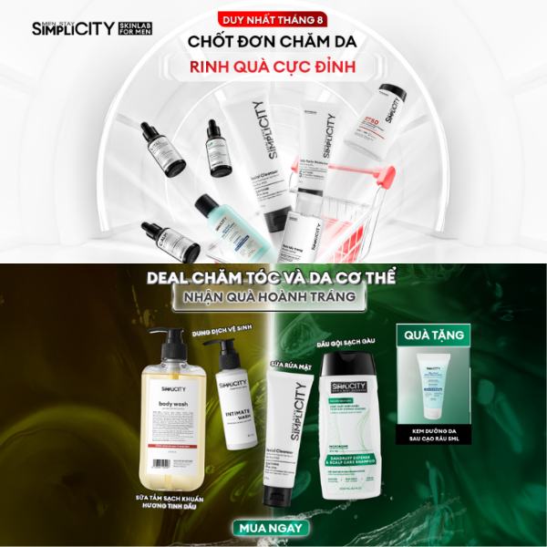 DUY NHẤT THÁNG 8: CHỐT ĐƠN CHĂM DA CHO NAM – RINH QUÀ CỰC ĐỈNH!