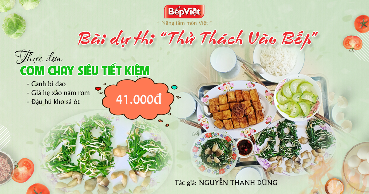 BỮA CƠM CHAY SIÊU TIẾT KIỆM, GIÀU DINH DƯỠNG