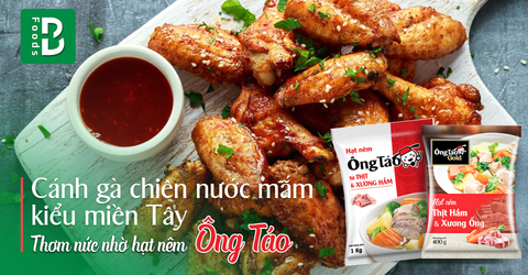 Cánh gà chiên nước mắm kiểu miền Tây – Thơm nức nhờ hạt nêm Ông Táo