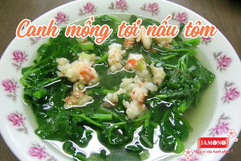 Canh mồng tơi nấu tôm thanh mát giải nhiệt