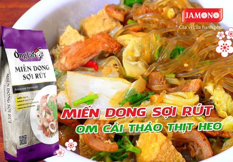 Miến dong sợi rút om cải thảo thịt heo thơm lừng