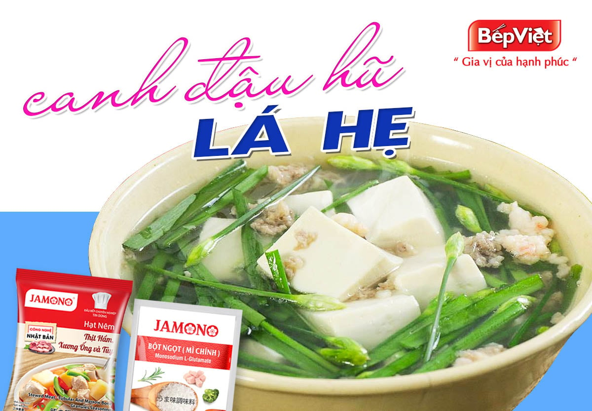 canh đậu hũ lá hẹ