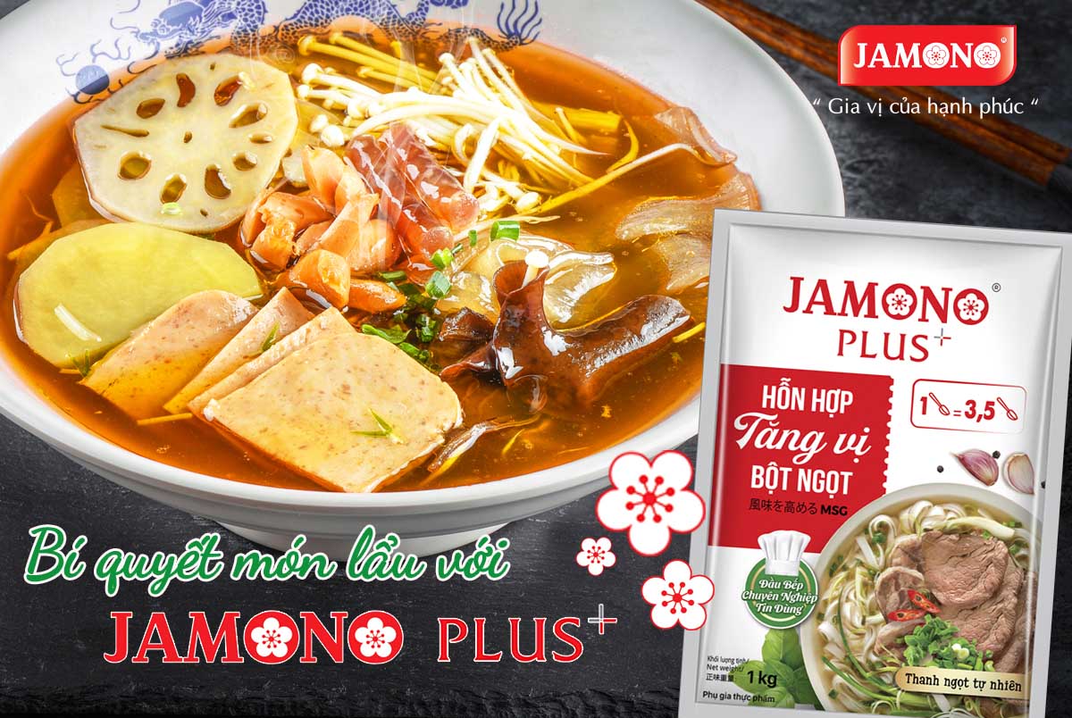 hỗn hợp tăng vị bột ngọt Jamono Plus cho món lẩu