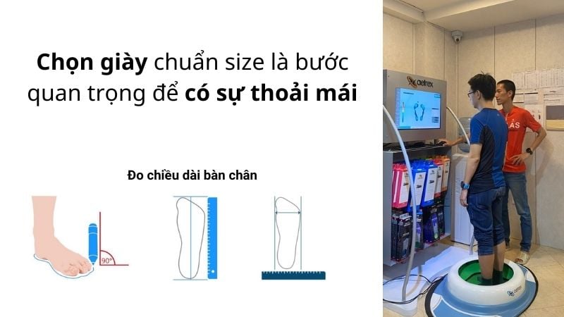 Chọn Giày chạy bộ Asics theo kích thước bàn chân