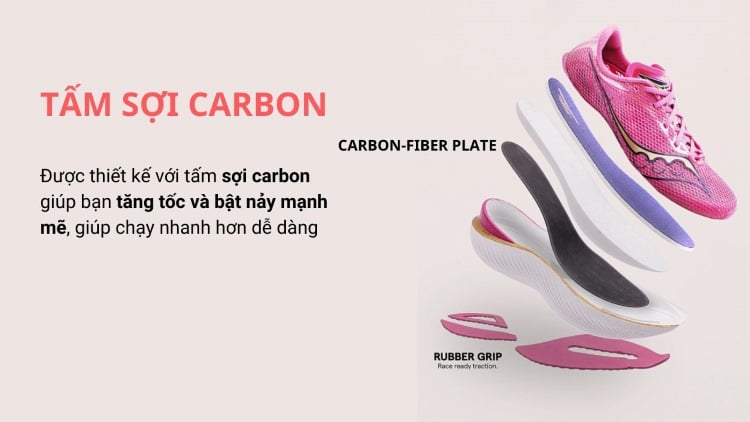 Giày chạy bộ đế carbon Saucony Pro 3