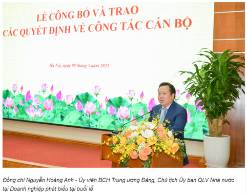 Công bố quyết định bổ nhiệm đồng chí Ngô Hoàng Ngân giữ chức vụ Chủ tịch HĐTV Tập đoàn Công nghiệp Than - Khoáng sản Việt Nam