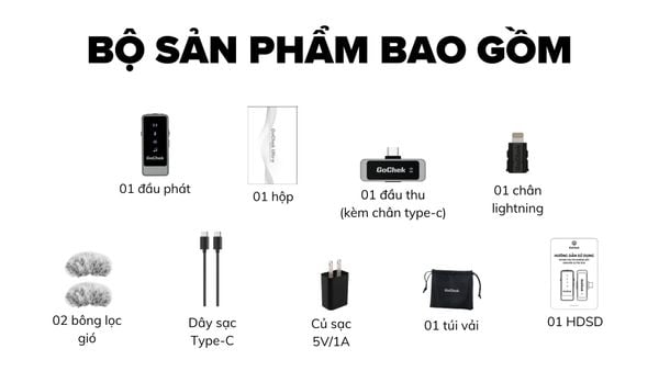 micro thu âm cài áo không dây GoChek Ultra S24