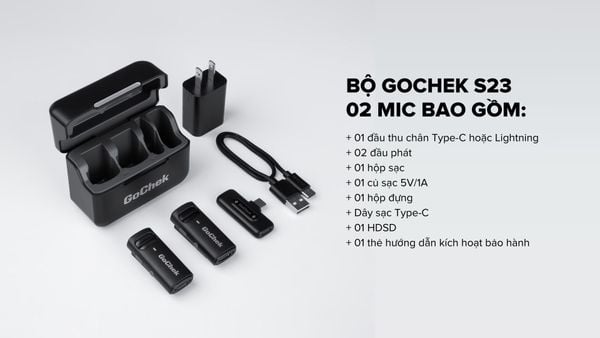 Full box micro thu âm GoChek S23 2 mic