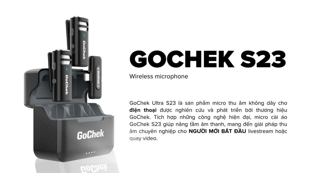 micro thu âm cài áo không dây GoChek S23