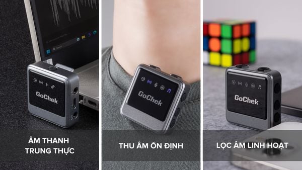 micro thu âm cài áo không dây GoChek Ultra Plus