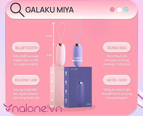 Top trứng rung điều khiển bằng app Galaku Miya