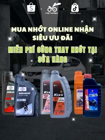 Danh sách cửa hàng Vietwash áp dụng mua nhớt online và thay miễn phí tại cửa hàng