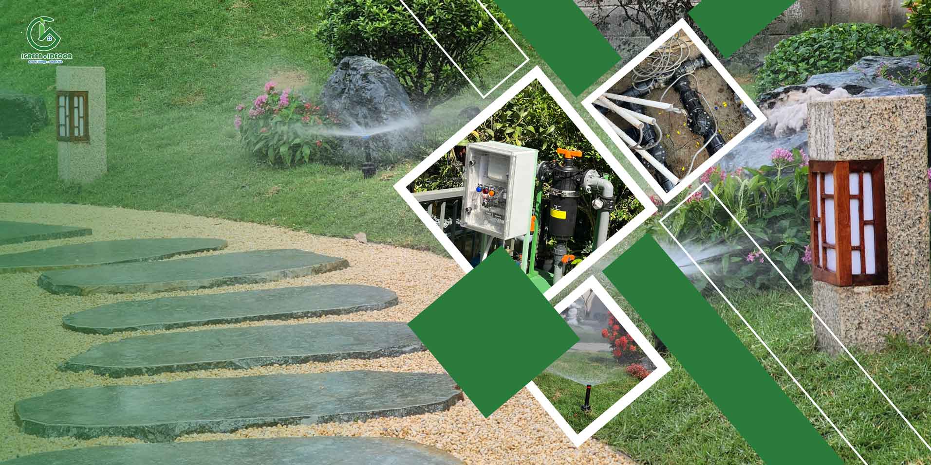 Lắp đặt hệ thống tưới cảnh quan cho vườn biệt thự ở Kiên Giang
