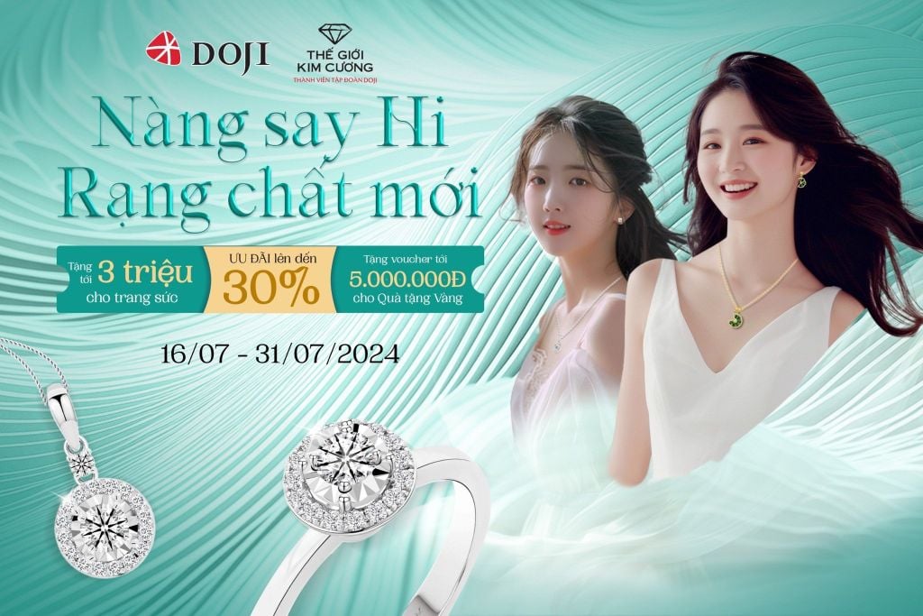 CHẤT MỚI SAY HI! DOJI VÀ TGKC TẶNG ĐẾN 3 TRIỆU ĐỒNG KHI MUA TRANG SỨC