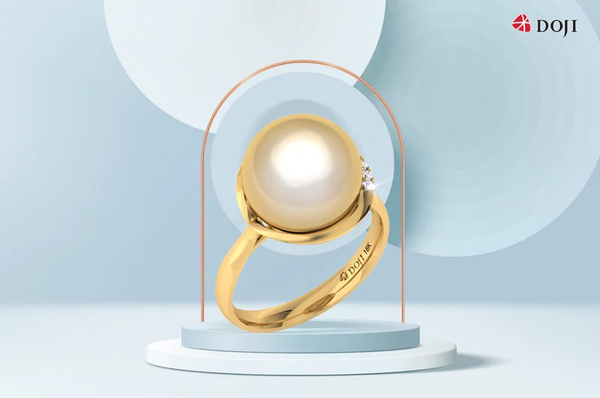 Nhẫn ngọc trai vàng 18K thanh lịch, sang trọng và tinh tế