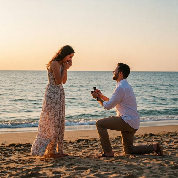 Cầu hôn tại bãi biển cũng là 1 ý tưởng tuyệt vời cho những cô nàng thích sự lãng mạn, riêng tư