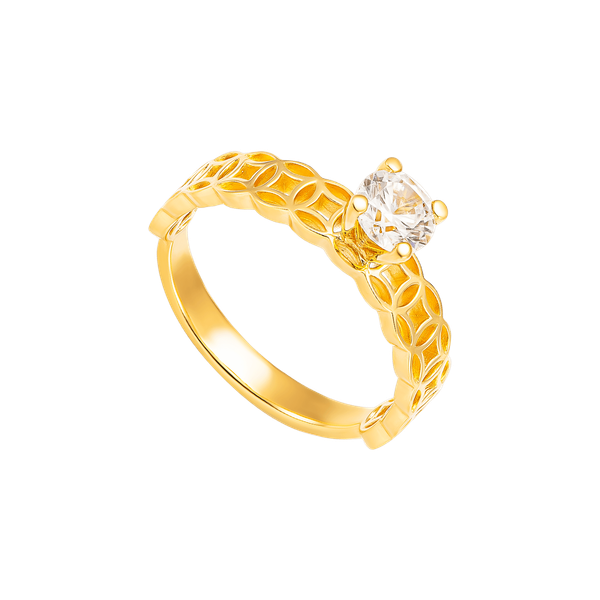 Nữ mệnh Thổ có thể chọn những mẫu nhẫn kim tiền đính đá