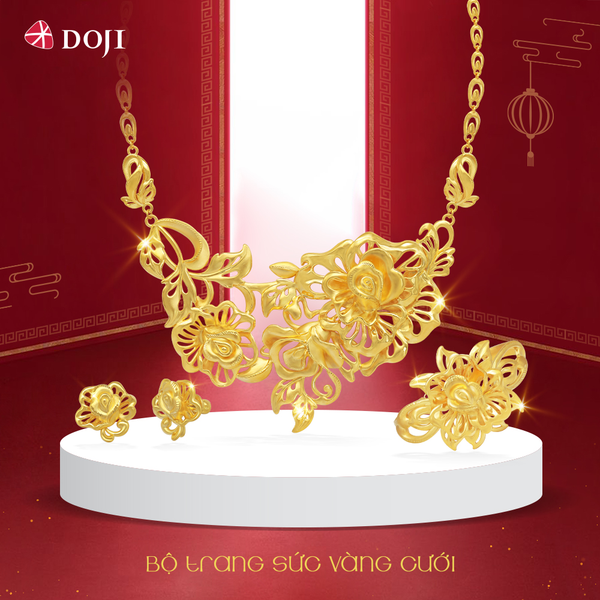 Mua bộ trang sức vàng cưới đồng điệu về thiết kế thể hiện sự hòa hợp, thống nhất và viên mãn trong mối quan hệ