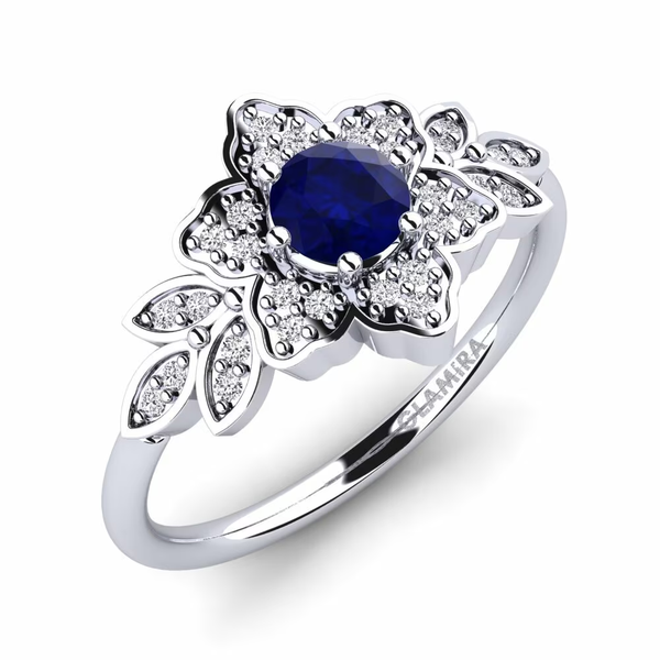 Nhẫn sapphire cầu kỳ tinh xảo với hình dáng bông hoa độc đáo giúp thể hiện dấu ấn cá nhân