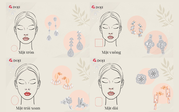lựa chọn khuyên tai DOJI theo dáng khuôn mặt