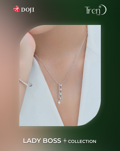 Dây chuyền mảnh, hoạ tiết đơn giản nhưng vẫn toát lên vẻ đẹp sang trọng, thanh lịch cho các nàng