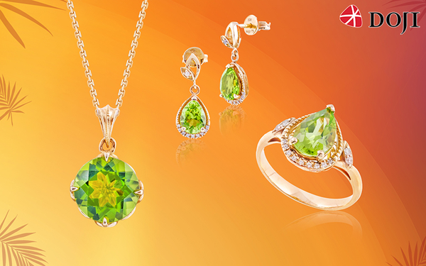 Bộ trang sức gắn đá Peridot là biểu tượng của sự may mắn, thịnh vượng và cân bằng năng lượng