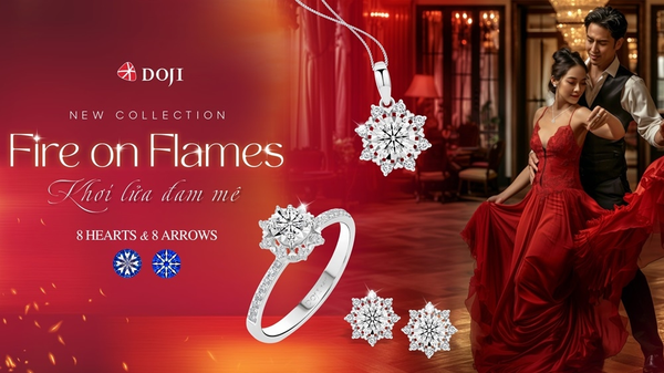 Bộ sưu tập Fire on Flames sở hữu những viên kim cương tự nhiên, đạt chuẩn kim cương 8 Hearts & 8 Arrows, đảm bảo chất lượng quốc tế