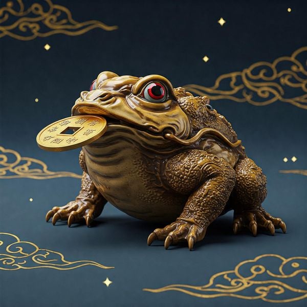 Thiềm thừ ngậm tiền vàng là biểu tượng của sự no đủ, sung túc và thu hút tài lộc