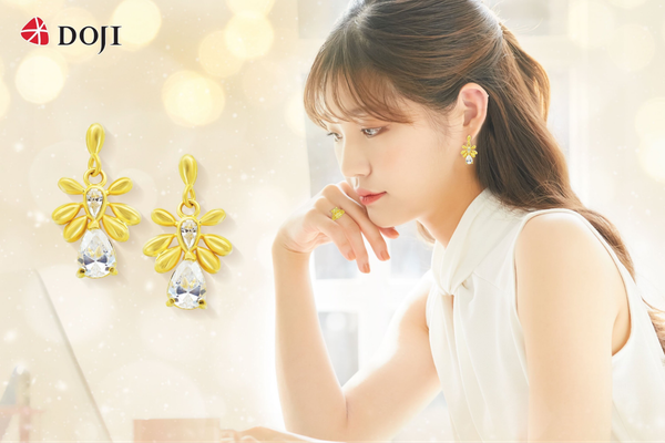 Bông tai vàng 18K DOJI là điểm nhấn hoàn hảo, khẳng định phong cách thanh lịch của bạn