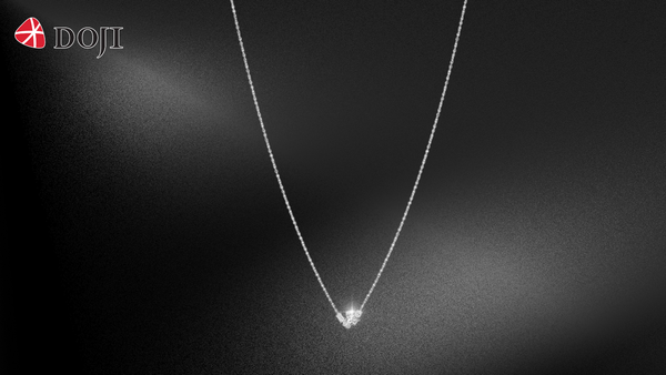 Dây liền mặt vàng trắng 14K gắn kim cương DOJI ALPR000539F2DA1 thích hợp để sử dụng hàng ngày nhờ thiết kế tinh tế, thanh lịch