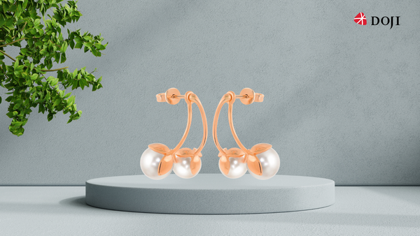 Hoa tai vàng hồng 14K gắn ngọc trai DOJI AFEK000449F3CZ1 sở hữu thiết kế trẻ trung và nhẹ nhàng.