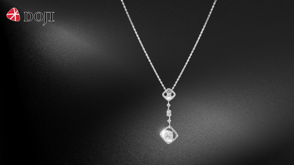 Dây liền mặt vàng trắng 18K gắn kim cương DOJI ALPR000079D2DA1 mang lại cảm giác trang trọng, cao quý mà vẫn thanh lịch