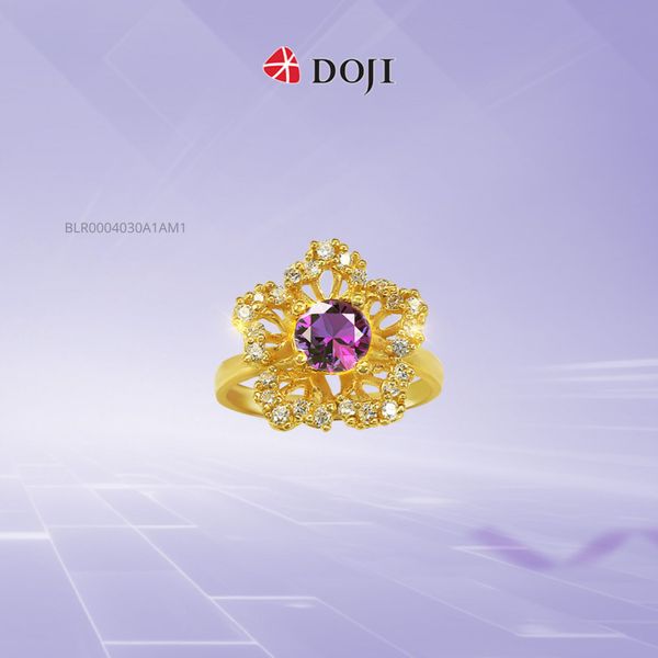Nhẫn vàng 24K gắn đá Amethyst giúp người đeo thêm tự tin, thu hút trong các dịp đặc biệt