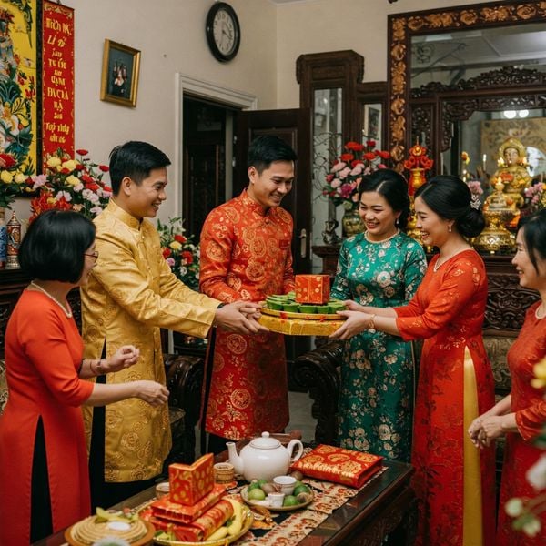 Tại lễ nạp cát, nhà trai chính thức xin phép nhà gái tổ chức đám cưới cho cả hai bên