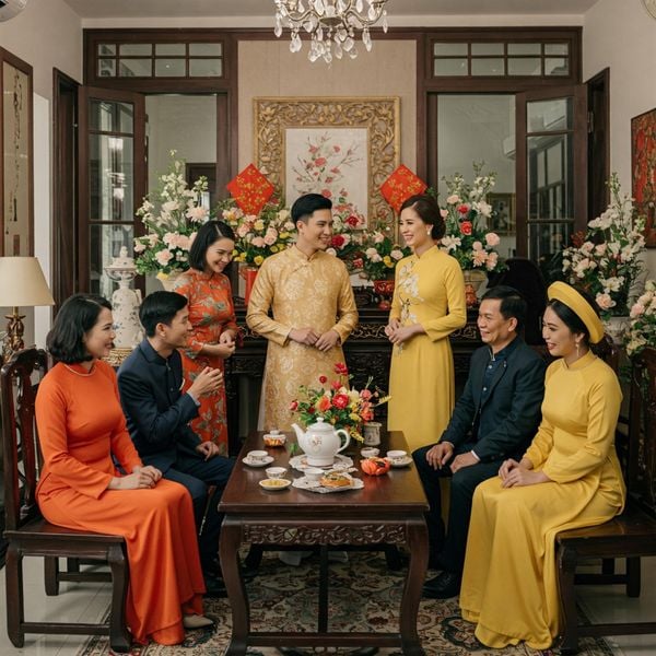 Nhà gái tiếp đón nhà trai trong lễ dạm ngõ