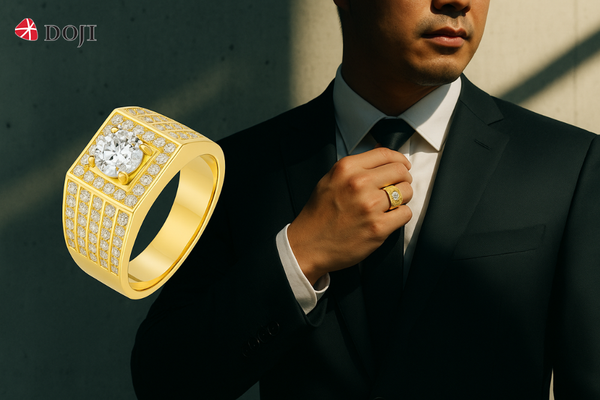 Không chỉ nâng tầm đẳng cấp phái mạnh, nhẫn nam vàng 24K còn giúp thu hút điều may mắn, thịnh vượng và là khoản đầu tư bền vững
