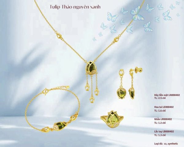 Lắc tay BST “Tulip Thảo nguyên xanh” mang đến vẻ đẹp thanh thoát, sang trọng