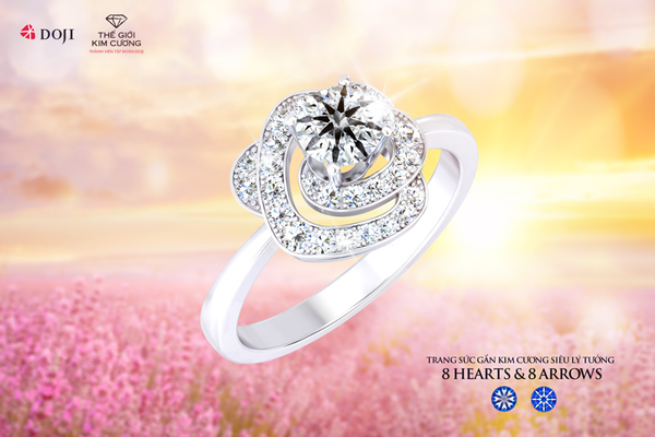 Nhẫn kim cương nữ DOJI mang lại vẻ đẹp sang trọng và đẳng cấp, là dấu ấn riêng cho cá tính của người phụ nữ.