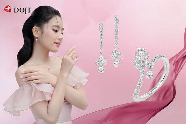 Trang sức nữ DOJI làm từ chất liệu vàng nguyên chất và kim cương quý hiếm giúp tôn vinh vẻ đẹp phụ nữ hiện đại, là món quà hoàn hảo cho nhiều dịp đặc biệt