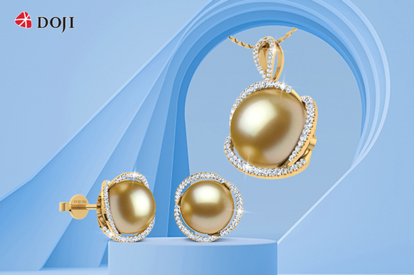 Bộ trang sức ngọc trai vàng 18K giúp thu hút năng lượng tích cực và mang lại sự ổn định