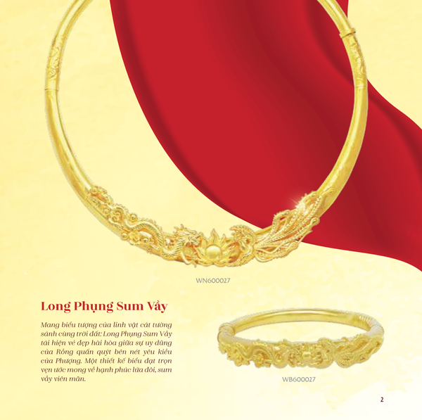 BST “Long Phụng Sum Vầy” tượng trưng cho hôn nhân hạnh phúc, hòa hợp và trọn vẹn