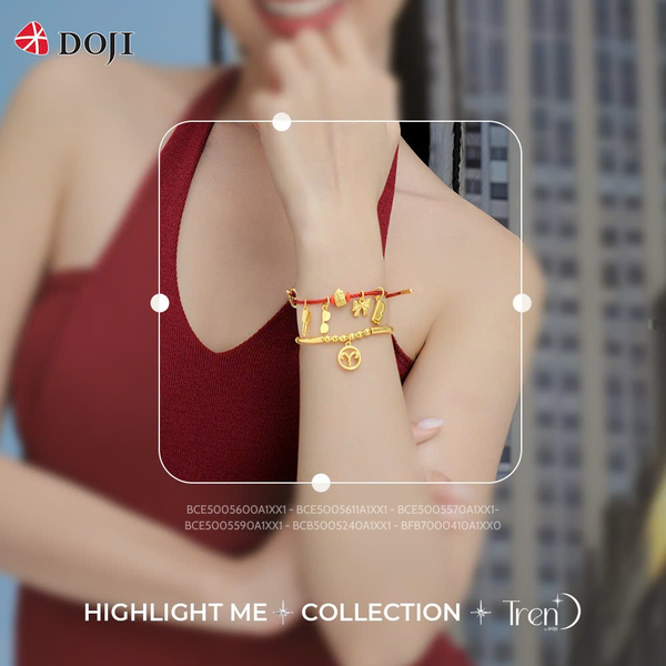 BST Highlight Me của DOJI khai thác tối đa vẻ đẹp của chất liệu vàng 24K với kỹ thuật tạo hình sắc nét